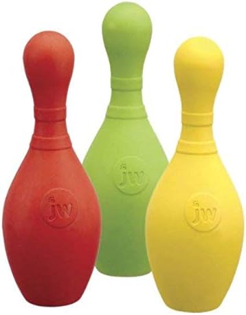 JW Pet Bouncin' Bowlin Pin Dog Toy, Large (Assorted Colors) (Pack of 2)