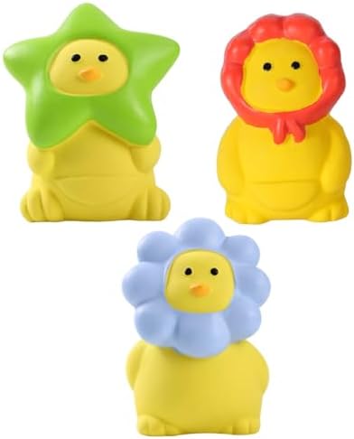 3 Pieces Latex Dog Squeaky Toys, Cute Fruit Chick Design Interactive Pet Toys (Yellow)