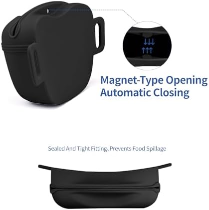 AUDWUD Magnetic Silicone Dog Treat Pouch with Adjustable Belt