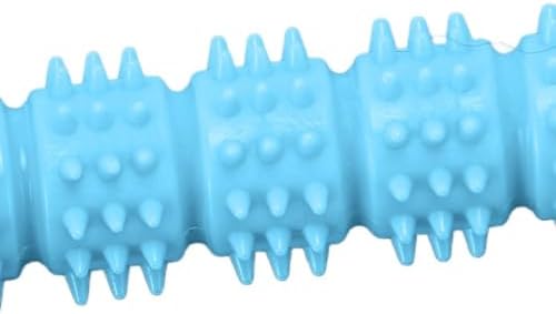 Dog Rubber Chew Toy, Bone Shape Puppy Teething Toy with Massage Bumps, 5.59 in, for Small and Medium Dogs(Blue)