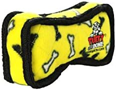 TUFFY - World's Tuffest Soft Dog Toy - Junior Bone -Squeakers -Multiple Layers. Made Durable, Strong & Tough.Interactive Play(Tug, Toss & Fetch). Machine Washable & Floats (Yelllow Bone, Bone2 2 Pack)