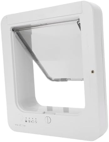 Yunseity Smart Cat Door, Automatic Cat Flap with Sensor, Collar Activated Pet Entry for Sliding Door, Electronic Pet with Remote Control