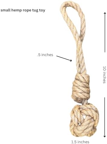 Small Hemp Rope Dog Tug Toy, Eco-Friendly, No Harmful Dyes (NOT a chew Toy!)