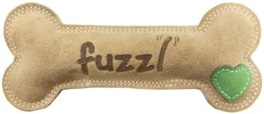 Fuzzl Large Leather Bone Dog Toy Natural and Tough Dog Toys - Long Lasting Chew Toys for Aggressive Chewers - Strong Dog Toy for Dogs and Puppy