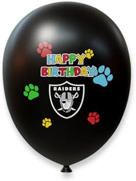 NFL Las Vegas Raiders Pet Birthday Party Balloons Set of 6 Licensed NFL Football Team Dog & Cat Birthday Party Decoration Sports Theme Dogs B-Day Pawty Balloon Celebration