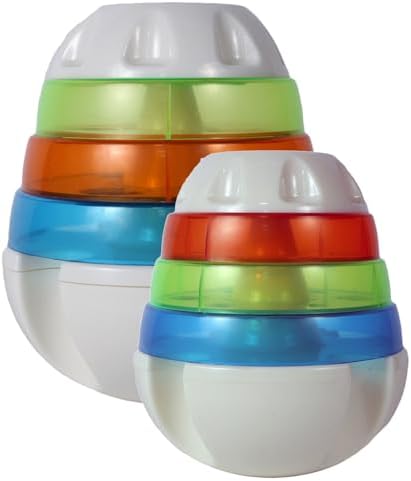 JW Pet Treat Tower Toy for Pets, White with Colored Rings, Small