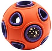 WishLotus Dog Ball Toy, Dog Interactive Toy with Ring Bell Squeak Toys Dogs Rubber Bouncy Balls Pet Exercise Game Puzzle Balls to Increase IQ Search & Catch Bite Resistant Chewing Toy