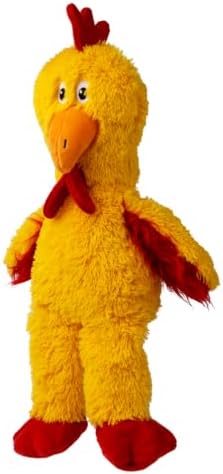 KONG Knots Chicken Dog Toy – Internal Knotted Rope & Dual Squeakers – Durable Plush with Minimal Stuffing, Indoor/Outdoor Chew & Tug Toy (Small)