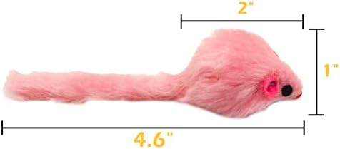 Fashion's Talk Assorted Mice Cat Toys Furry Rattle Mouse Kitten Toy Mini Mice for Indoor Cats Interactive Play Color Varies 24 Count