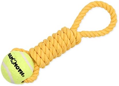 Mammoth Pet Products Flossy Chews Twister Toy with Tennis Ball, Medium 15''