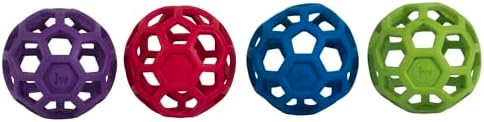 JW Pet HOL-ee Roller, Natural Rubber, Medium 4.5in, Colors May Vary