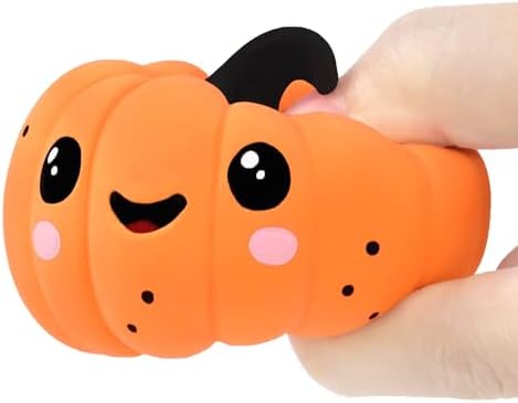 CHIWAVA 3PCS 2.4" Squeak Halloween Pumpkin Latex Dog Toy Set for Small Dogs