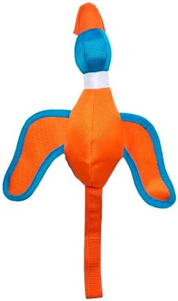 Chuckit! Flying Duck Fetch Slingshot Dog Toy, Orange & Blue – Crinkle Fabric Duck for Outdoor Fetch, Small to Medium Dogs Up to 60 lb – High‑Flight Slingshot Design, Durable Construction – Pack of 1
