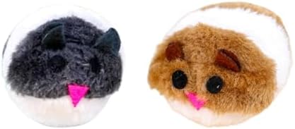 2 PCS Clockwork Mouse Toy Creative Toy Mouse Wind Up Mouse Funny Plush Mouse Toy for Cat Dog Pet(Random Color)