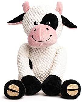 fabdog Floppies Plush Dog Toy - Cute & Durable Squeaky Dog Toys - Best Squeak Toy for Puppies and All Breeds | Ideal Pet Gift| Large Cow