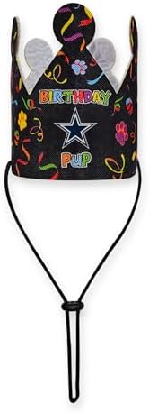 NFL Dallas Cowboys Pet Birthday Crown, NFL Dog Birthday Party Set and Costume, Licensed Dog & Cat Birthday Party Hat, Football Team Costume Accessory, Pet Celebration Outfit