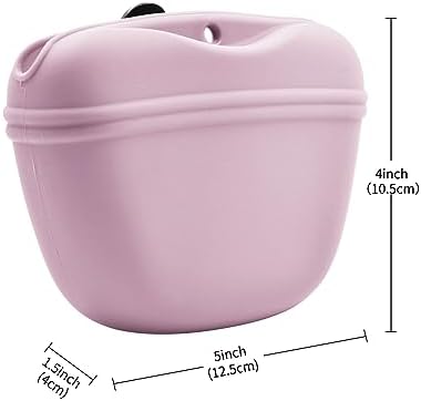AUDWUD Silicone Dog Treat Pouch with Clicker Magnetic Closure Secure Clip