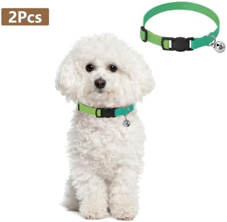 Green Gradient Pet Collar 2 Pack Lightweight Small Dog Collar Adjustable Length 10.6" to 17.1"