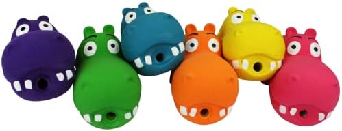 Multipet Hippopotamus Latex Hippo That Grunts 8 inch Dog Toy (Assorted Color / 1 Pack), Large Breeds