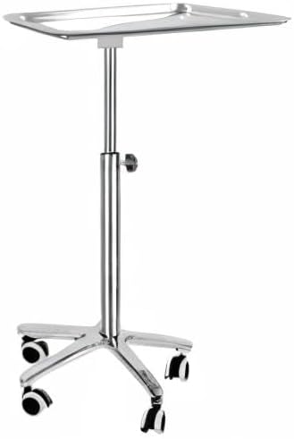 Premium Extra Large Salon Tray Medical Tray Mayo Stand with Brake Wheels