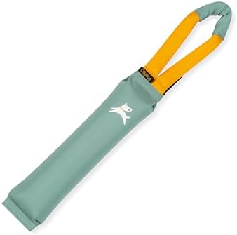 OllyDog Tugger | Dog Tug Toy for Tug of War & Training | Durable Bite Pillow | Eco-Friendly Recycled | Handle | Medium Large Dogs (Surf)