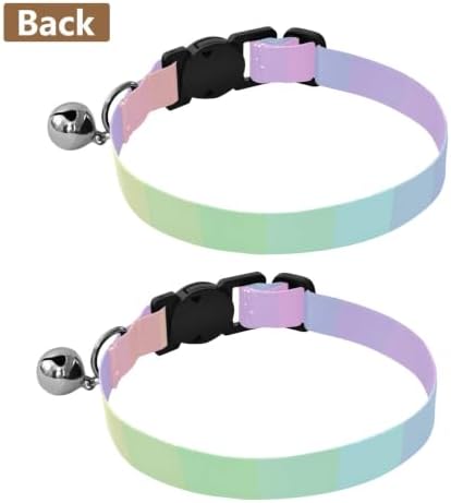 Pastel Rainbow Polka Dot Cat Collars 2 Pack Collar for Puppy Adjustable Length 10.6" to 17.1"