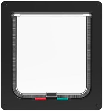 Hakuna Pets Standard Cat and Small Pet Door, Large, Black, Pets up to 20 lbs
