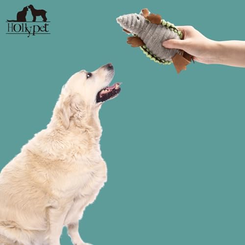Hollypet Armadillo Squeaky Puppy Dog Toys for Small Medium Dogs, 6"