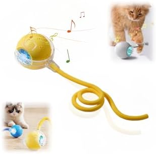 Interactive Cat Toys Balls, Chirping & Motion Activate Cat Toys（B Yeloow）
