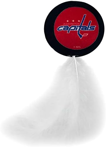 NHL WASHINGTON CAPITALS Plush Cat Toys Set - 3 Piece, Filled with Fresh Catnip. Includes: Jersey, Hockey Puck with Feathers & #1 Fan. Team Logo