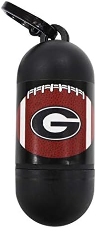 Pets First NCAA GEORGIA BULLDOGS PET LICENSED Poop Waste Bag Dispenser and D Ring for Leash with 1200 Premium Garbage Bags