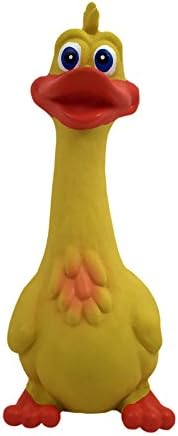 KINREX Dog Chew Toys - Duck Squeaky Toy - Yellow Duck Interactive Play Dog Toys -Yellow Rubber Squeeze Squeaky and Screaming Duck for Pets or Kids, Rubber Play Fetch, 7.5" Long