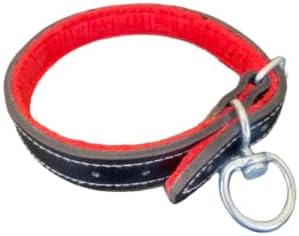 Genuine Leather Puppy Collar | 22 in Length | Designed for Pups, Hunting Dogs, Wolfdogs, Kangals | Secure Fit | Durable Leather | Black Color | One Size