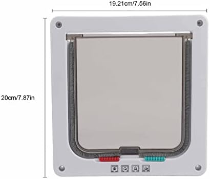 Small White Smart Cat Door with 4Way Lock, Double Flap Pet Entry for Cats and Small Dogs, Weather resistive Design, Easy DIY Installation for Walls and Doors