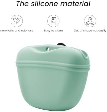 AUDWUD Silicone Dog Treat Pouch with Clicker Magnetic Closure Secure Clip
