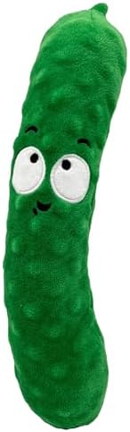 Huxley & Kent Funny Dog Toy w/Squeaker – Power Plush Squeaky Dog Toys for Small, Medium & Large Dogs – Soft Stuffed Animal for Indoor Play & Fetch - Fetchies® Dell Pickle, Small