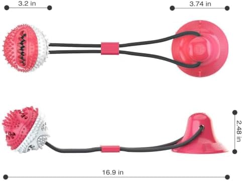 Pet Life ® 'Grip N' Play' Glass or Surface Suction Gripping Rope and Treat Dispensing Dental Ball Interactive Dog Toy