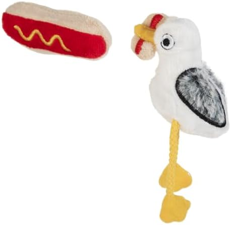 Mad Cat Hotdog Thief Bird Crinkle Cat Toy, Catnip and Silvervine, 2 Pack