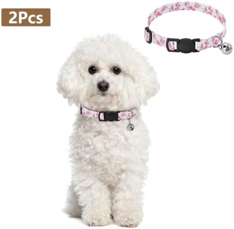 Cherry Blossom Branches Watercolor Easy to Wear Dog Collar 2 Pack Cat Neck Collar