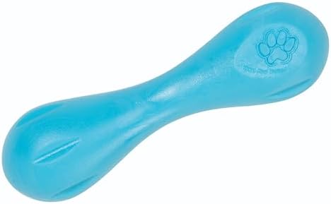 WEST PAW Zogoflex Hurley Dog Bone Chew Toy – Floatable Pet Toys for Aggressive Chewers, Catch, Fetch – Bright-Colored Bones for Dogs – Recyclable, Dishwasher-Safe, Non-Toxic, Small, Aqua