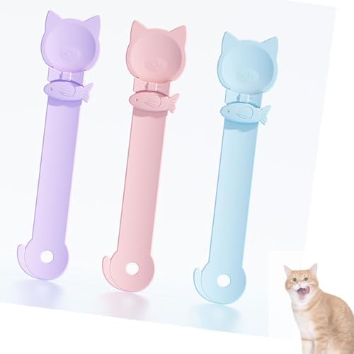 3Pcs Cat Treat Spoon, Lickable Cat Strip Feeder, Cats Treats Squeeze Spoons