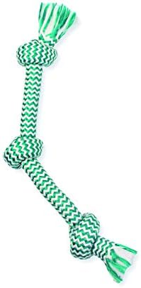 Mammoth Flossy Chews Extra Fresh Rope Tug – Premium Cotton-Poly Yarn with Floss Tug Toy for Dogs – Interactive Dog Rope Toy – Tug Dog Chew Toy for Small Dogs - Small, 15”