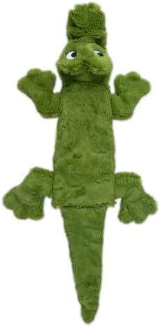 Best Pet Supplies 2-in-1 Stuffless Squeaky Dog Toy - Alligator, Medium | No-Stuffing, 2 built-in squeakers, No Mess, Soft, Holds a Plastic Bottle for Added play, Perfect for Moderate chewers