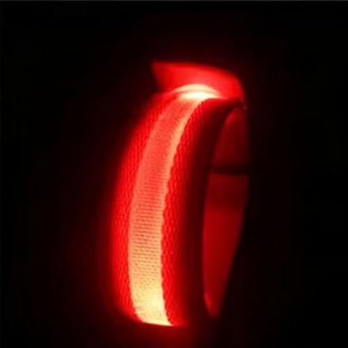 USB Rechargeable LED Pet Leg Bands 8.3×1 Inch, Adjustable 4cm | 3 Light Modes | Halloween Night Dog Walking Safety Glow Straps for Dogs, Cats & Adults 18+ (2-Pack)，red