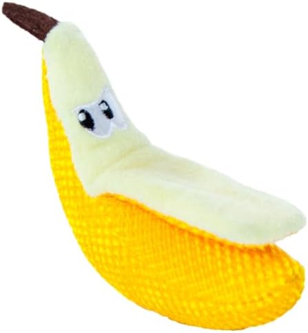 Catstages Dental Banana Cat Toy with Catnip, Dental Mesh & Crinkle Sound, Interactive Kicker for Indoor Cats & Kittens, 5.3"