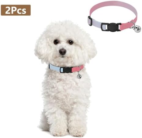 2 Pack Cat Collars Pink Blue Gradient Kitten Bell Collar, Adjustable 10.6 to 17.1 Inches