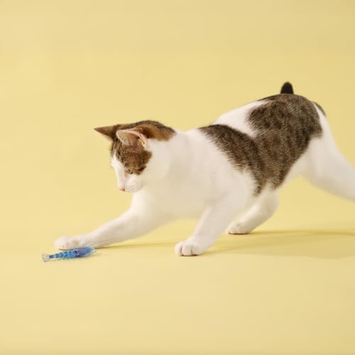 Playology Cat Toys - Catnip Infused Crawfish - Indoor Chase Toy, 4-Pack