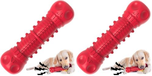 ZIKATON Dog Squeaky Toys for Aggressive Chewers, Durable Chew Toys for Large Medium Breed Dog, Dog Toys, Tough Durable Dogs Toys with Natural Rubber (Pack of 2)
