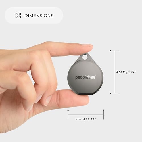 Pebblebee Clip 5 Bluetooth Tracker Tag for Keys & Bags, 130dB Siren | Alt to Air Tag & Android Trackers | LED Strobe, 12-Mo Battery, Alert Safety Mode