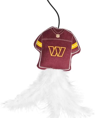 Pets First NFL Washington Commanders Team Jersey Wand with CAT NIP, Cat Toy Jersey Shaped Plush Teaser Toy for Cats & Kittens - Interactive Pet Toy for Play & Exercise
